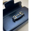 Borse Firmate Replica a tracolla piccola Gucci Horsebit 1955 735178 Nero