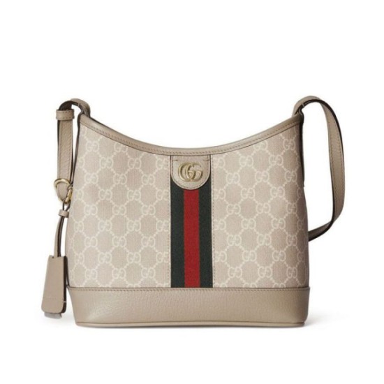Borsa a tracolla piccola Gucci Ophidia Series GG Crema