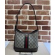 Borsa a tracolla piccola Gucci Ophidia Series GG Dark Coffee
