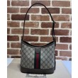 Borsa a tracolla piccola Gucci Ophidia Series GG Dark Coffee