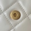 Borsa a tracolla piccola in pelle di agnello bianca AS4609
