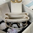 Borsa a tracolla piccola in pelle di agnello bianca AS4609