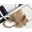 Borsa con patta in pelle di agnello AS2409 Beige