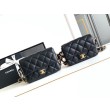Replica Perfetta con patta in pelle di agnello AS2409 Nera