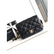 Replica Perfetta con patta in pelle di agnello AS2409 Nera