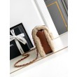 Borse Imitazioni con patta in pelle di agnello shearling AS5149 Beige