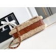 Borse Imitazioni con patta in pelle di agnello shearling AS5149 Beige