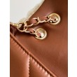 Borse Imitazioni con patta in pelle di agnello shearling AS5149 Beige