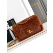 Borse Replica Alta Qualità con patta in pelle di agnello shearling AS5149 Marrone