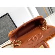 Borse Replica Alta Qualità con patta in pelle di agnello shearling AS5149 Marrone
