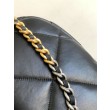 Borsa hobo in pelle di agnello 19 nera AS4638