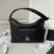 Borsa hobo in pelle di vitello piccola nera AS4347