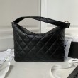 Borsa hobo in pelle di vitello piccola nera AS4347