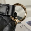 Borsa hobo in pelle di vitello piccola nera AS4347