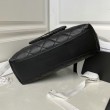 Borsa hobo in pelle di vitello piccola nera AS4347