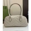 Borse Firmate Replica media con manico superiore Gucci GG Marmont 795218 Grigio chiaro