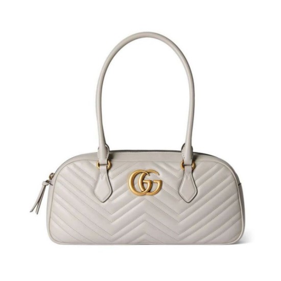 Borse Firmate Replica media con manico superiore Gucci GG Marmont 795218 Grigio chiaro
