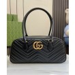 Borsa media con manico superiore Gucci GG Marmont 795218 Nera