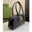 Borsa media con manico superiore Gucci GG Marmont 795218 Nera