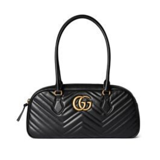 Borsa media con manico superiore Gucci GG Marmont 795218 Nera