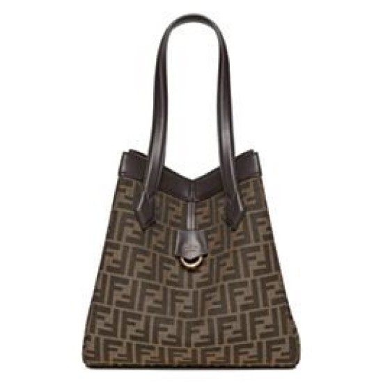 Borsa media Fendi Origami 8BH414 Caffè scuro