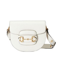 Borse Replica mini arrotondata Gucci Horsebit 1955 760191 Crema