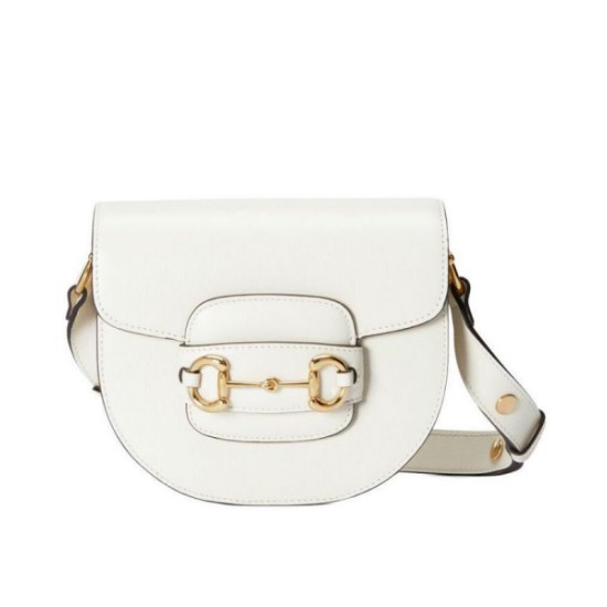 Borse Replica mini arrotondata Gucci Horsebit 1955 760191 Crema