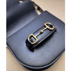 Borsa mini arrotondata Gucci Horsebit 1955 760191 Nera