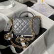 Borsa mini con patta con manico superiore AS4992 Grigio