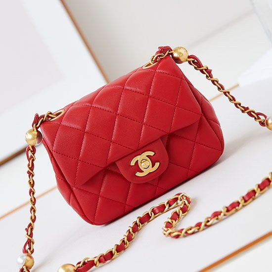 Bora Pari all'originale replica Mini Flap AS4946 rossa