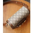 Borsa mini rotonda Gucci Horsebit 1955 760191 Caffè