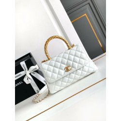 Borsa piccola con manico in cocco A92990 Bianca