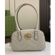 Borsa piccola con manico superiore Gucci GG Marmont 795199 Grigio chiaro