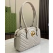 Borsa piccola con manico superiore Gucci GG Marmont 795199 Grigio chiaro