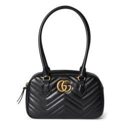 Borse Firmate Replica piccola con manico superiore Gucci GG Marmont 795199 Nera