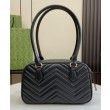 Borse Firmate Replica piccola con manico superiore Gucci GG Marmont 795199 Nera