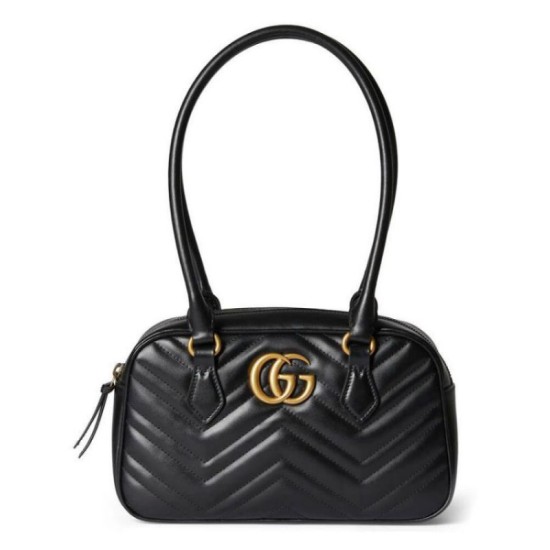 Borse Firmate Replica piccola con manico superiore Gucci GG Marmont 795199 Nera
