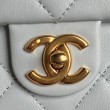 Borsa piccola con patta in pelle di agnello AS5167 Azzurro