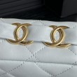 Borsa piccola con patta in pelle di agnello AS5167 Azzurro