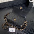 Borsa Replica 1:1 piccola con patta in pelle di agnello AS5167 Nera