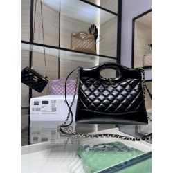 Borsa Shiny Lambskin 31 Mini Shopping AS4133 nera