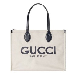 Imitazioni borse griffate tote media Gucci con stampa Gucci 772176 Nera