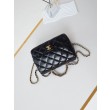 Dettagli perfetti 24B Borsa con manico a catena oro AS5043 Nero