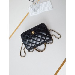 Dettagli perfetti 24B Borsa con manico a catena oro AS5043 Nero