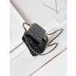 Dettagli perfetti 24B Borsa con manico a catena oro AS5043 Nero
