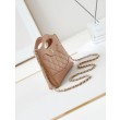Dettagli perfetti 31 Mini Shopping Borse Firmate Replica Pochette con catena lucida AS3656 Beige