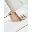 Dettagli perfetti 31 Mini Shopping Borse Firmate Replica Pochette con catena lucida AS3656 Beige