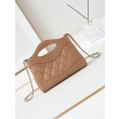 Dettagli perfetti 31 Mini Shopping Borse Firmate Replica Pochette con catena lucida AS3656 Beige
