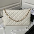 Dettagli perfetti Borsa Hobo in pelle di agnello Bianco AS4777