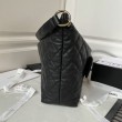 Dettagli perfetti Borsa Replica 1:1 hobo in pelle di vitello media nera AS4339